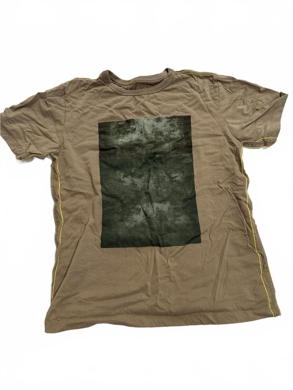 Kidpik Boys Graphic T-Shirt Tan Green Print - Large